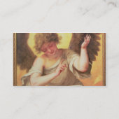 Een engel met een glazen erlenmeyer visitekaartje (Achterkant)