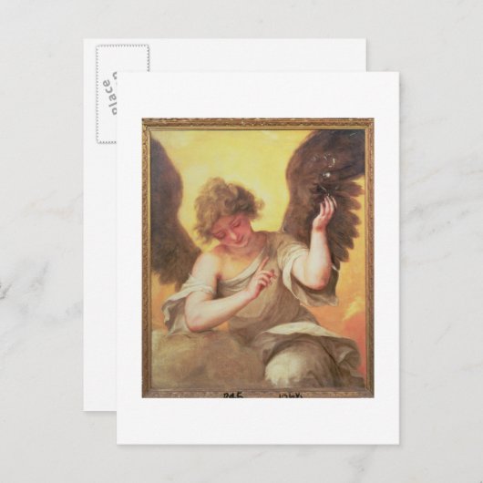 Een engel met een glazen fles briefkaart (Voorkant / Achterkant)