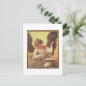 Een engel met een glazen fles briefkaart (Staand voorkant)