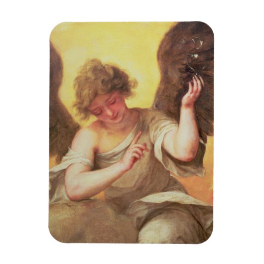 Een engel met een glazen fles magneet (Verticaal)