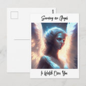 Een engel sturen om over je te waken briefkaart (Voorkant / Achterkant)