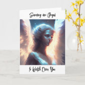 Een engel sturen om over je te waken kaart (Gele Bloem)