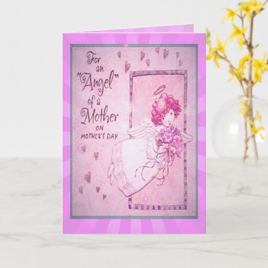 Een engel van een moeder Kaart (Gele Bloem)