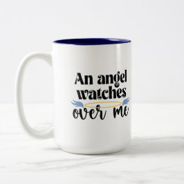 Een engel waakt over mij emaille camping Mok
