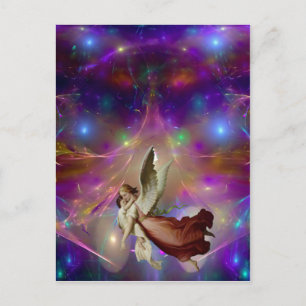 Een engel wacht op briefkaart