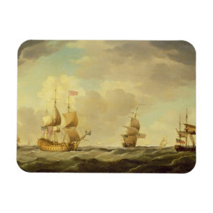 Een Engels vlaggenschip onder Easy Sail in een gem Magneet