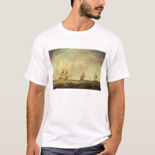 Een Engels vlaggenschip onder Easy Sail in een gem T-shirt