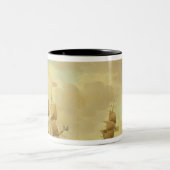 Een Engels vlaggenschip onder Easy Sail in een gem Tweekleurige Koffiemok (Center)