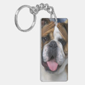 Een Engelse buldog in België. Sleutelhanger (Voorkant Links)