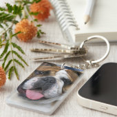 Een Engelse buldog in België. Sleutelhanger (Voorkant Rechts)