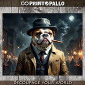 Een Engelse buldog is een detective in Los Angeles Tissuepapier