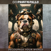 Een Engelse buldog steampunk-vliegenier Tissuepapi Tissuepapier