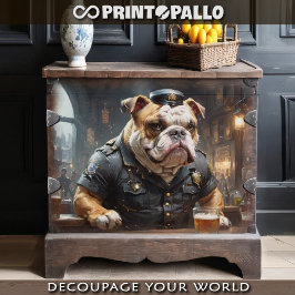 Een Engelse bulldog-agent in een pub in Chicago in Tissuepapier