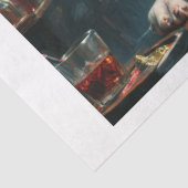 Een Engelse bulldog spelen als croupier in een cas Tissuepapier (Detail)