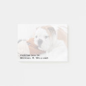 Een Engelse bulledog-puppy met een bulledog Post-it® Notes (Voorkant)