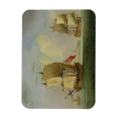 Een Engelse Sloop en een Frigate in a Light Breeze Magneet (Verticaal)