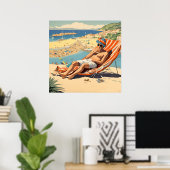 Een Engelse zonnebadprint Poster (Thuiskantoor)