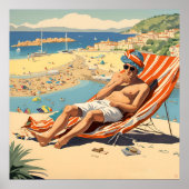 Een Engelse zonnebadprint Poster (Voorkant)