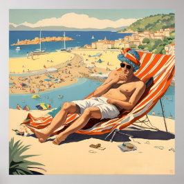 Een Engelse zonnebadprint Poster