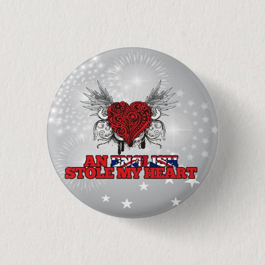 Een Engelstalige Stole my Heart Ronde Button 3,2 Cm (Voorkant)
