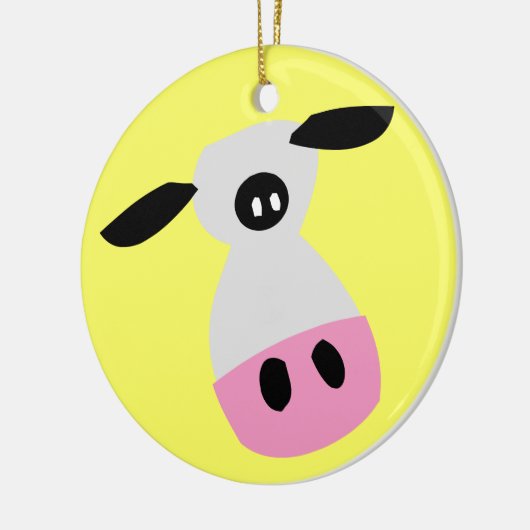 Een enkel Koe Keramisch Ornament (Links)