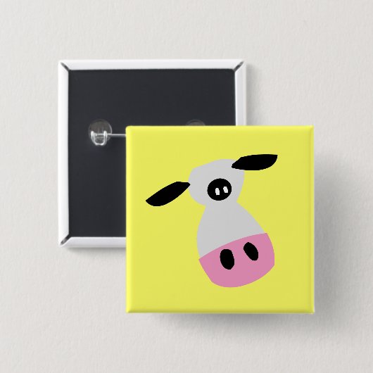 Een enkel Koe Vierkante Button 5,1 Cm (Voorkant /achterkant)