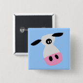 Een enkel Koe Vierkante Button 5,1 Cm (Voorkant /achterkant)