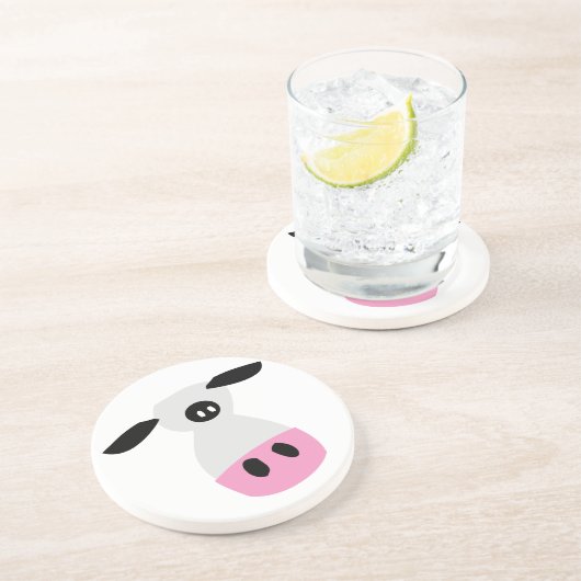 Een enkel Koe Zandsteen Onderzetter (Zijkant)