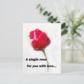 Een enkel roos voor je met liefde... briefkaart (Staand voorkant)