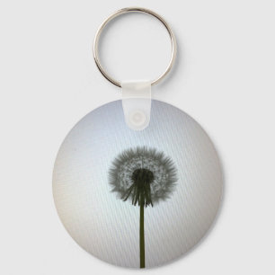 Een enkele Dandelion tegen een witte achtergrond Sleutelhanger