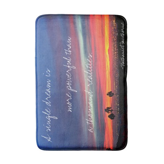 Een enkele droom citaat Sinaasappel Blauw Zonsonde Badmat (Voorkant Verticaal)