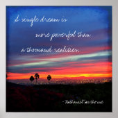 "Een enkele droom" Quote Oranje & Blue Sunrise Fot Poster (Voorkant)