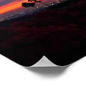 "Een enkele droom" Quote Oranje & Blue Sunrise Fot Poster (Hoek)