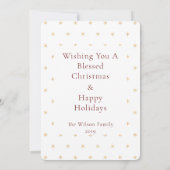 Eén enkele Full Bleed Merry-kerstfotokaart (Achterkant)