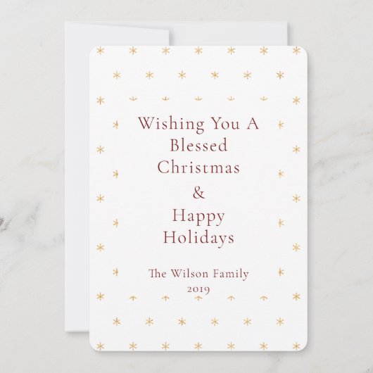 Eén enkele Full Bleed Merry-kerstfotokaart (Achterkant)