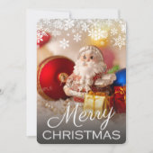 Eén enkele Full Bleed Merry-kerstfotokaart (Voorkant)