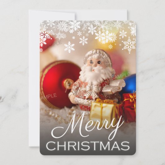 Eén enkele Full Bleed Merry-kerstfotokaart (Voorkant)