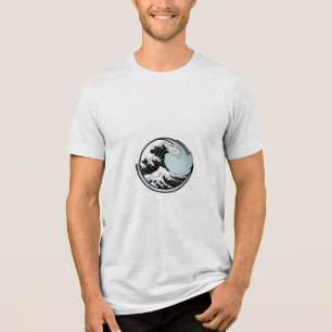 Een enkele golf curling Tri-Blend shirt