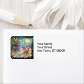 Een enkele kolibrie etiket (Insitu)