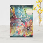 Een enkele kolibrie kaart (Gele Bloem)