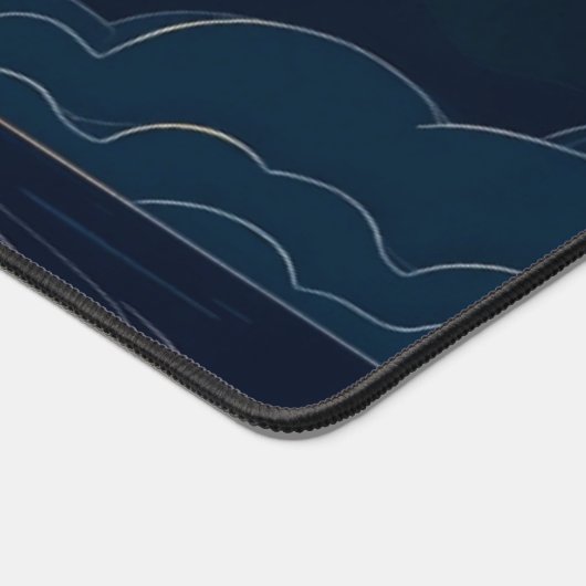 Een enkele lotusbloem drijvend op een donkere vijv bureaumat (Hoek)