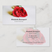 Een enkele Red Rose minimalistische elegante evene Visitekaartje (Voorkant / Achterkant)