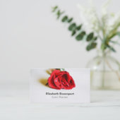 Een enkele Red Rose minimalistische elegante evene Visitekaartje (Staand voorkant)