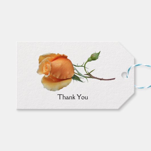 Een enkele roos gesneden cadeaulabel (Voorkant (Horizontaal))