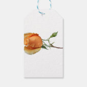 Een enkele roos gesneden cadeaulabel (Achterkant)