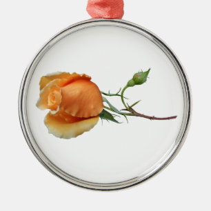 Een enkele roos gesneden metalen ornament