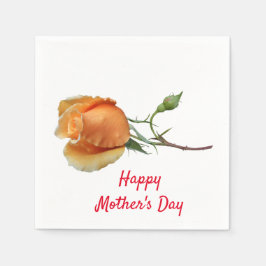 Een enkele roos gesneden           servet