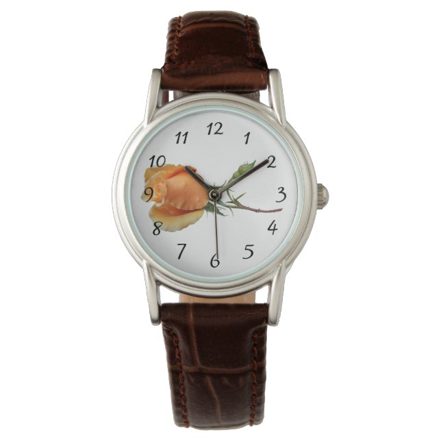 Een enkele roos stek     horloge (Voorkant)