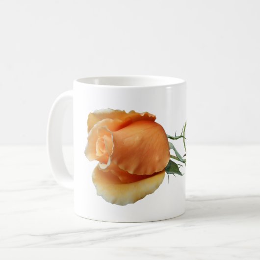 Een enkele roos stek koffiemok (Voorkant links)