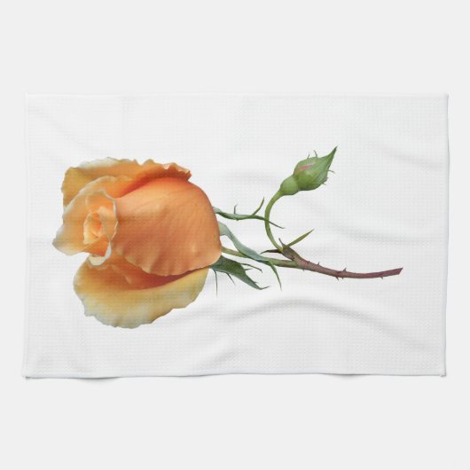 Een enkele roos stek theedoek (Horizontaal)